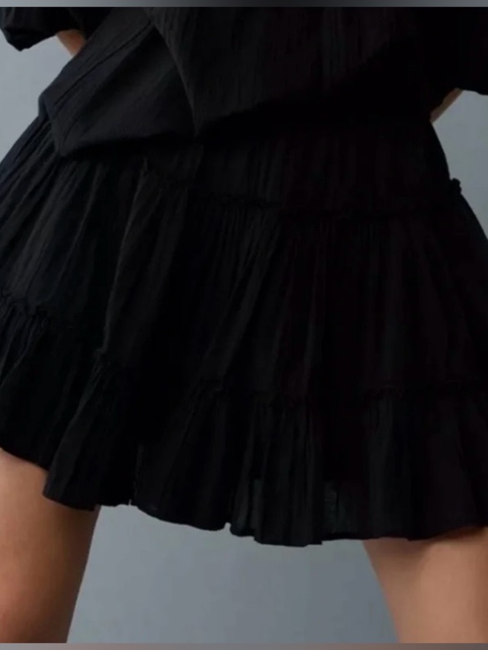 AE Black Tiered Mini Skirt